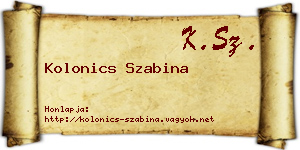 Kolonics Szabina névjegykártya